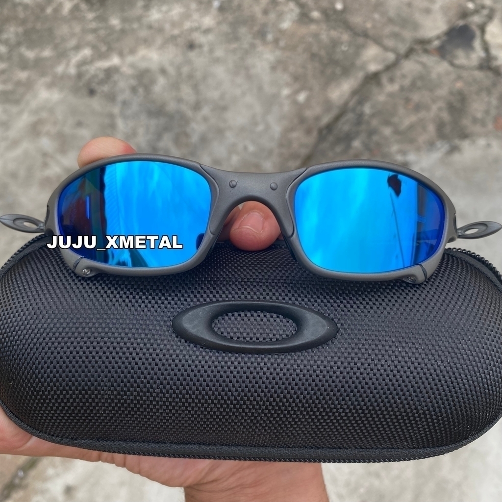 Double Shox Oculos de Sol Mandrake Preto lente Azul Xmetal