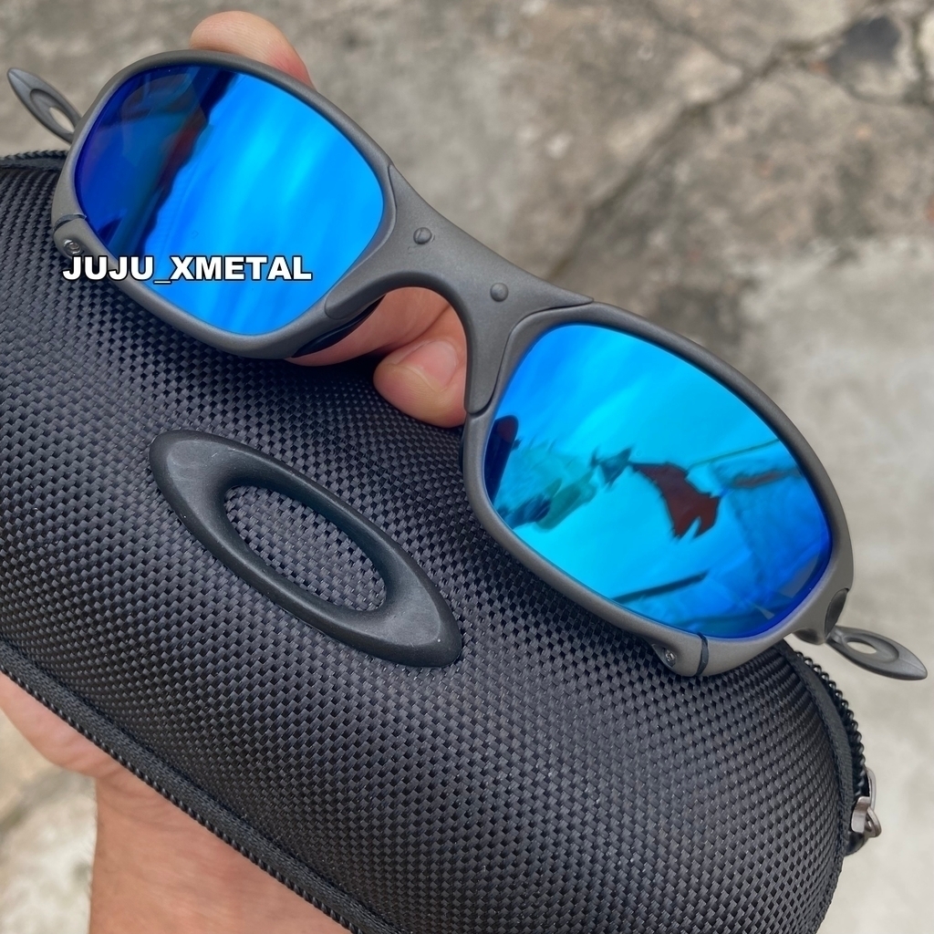 Double Shox Oculos de Sol Mandrake Preto lente Azul Xmetal