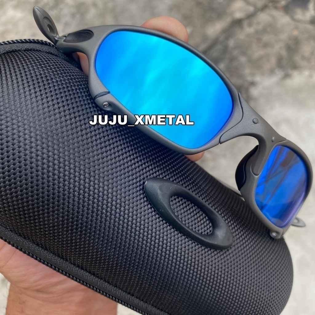 Óculos de Sol Juliet X-Metal Azul Bebe Pinada Armação Toda em Metal