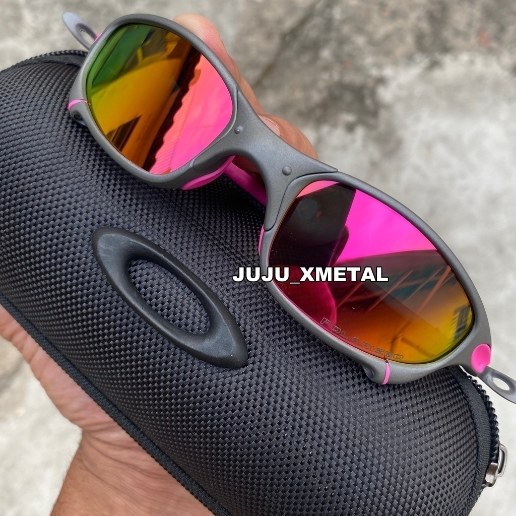 Óculos de Sol Juliet X-Metal Rosa Pinada Armação Toda em Metal Lent