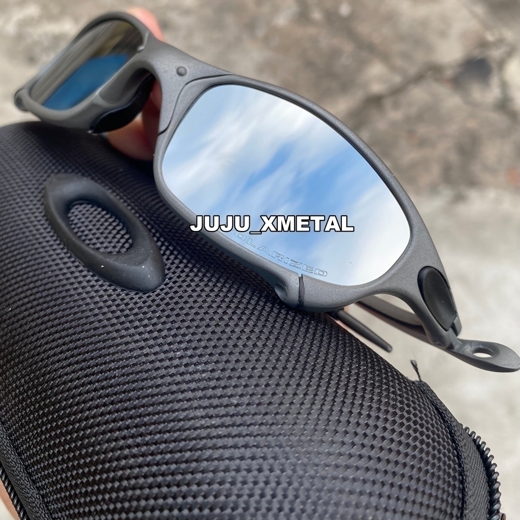 ÓCULOS DE SOL OAKLEY JULIET - LENTE AZUL DARK BLUE ARMAÇÃO CINZA