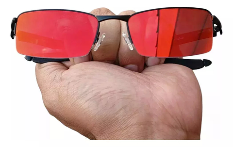 Óculos de Sol Lupa do Vilão Mandrak Ruby Armação Toda em Metal Len