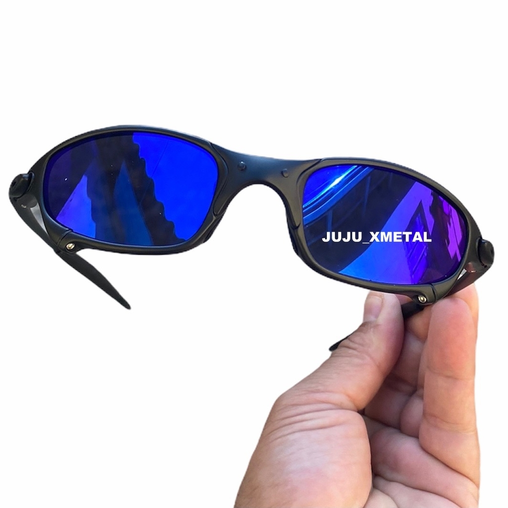 Double Shox Oculos de Sol Mandrake Preto lente Azul Xmetal