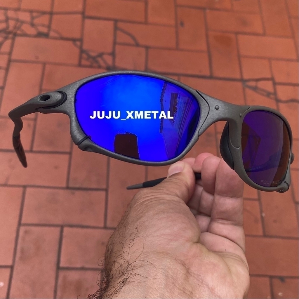 Óculos Masculino Juliet Metal Azul Pronta Entrega Polarizado