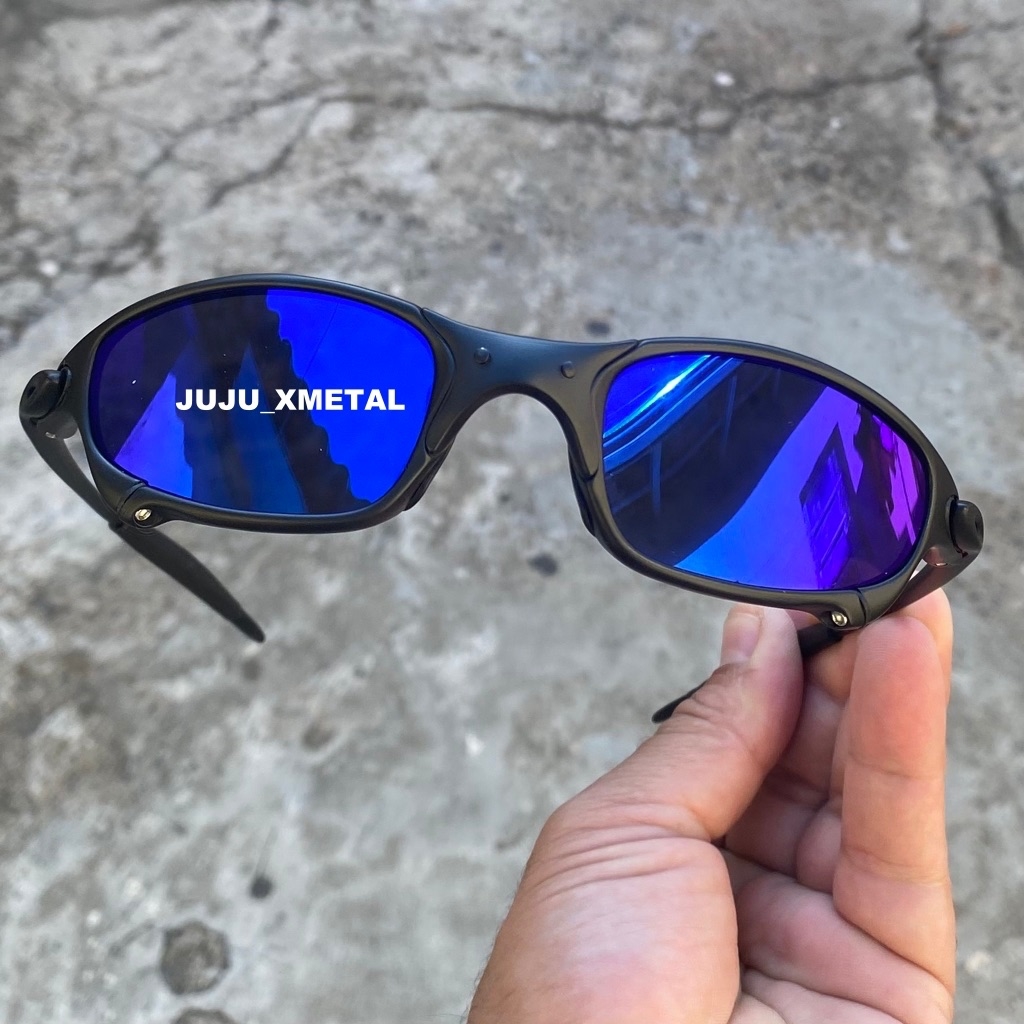 Oculos De Sol Juliet Lupa Mandrake Pinado Cinza Penny Azul