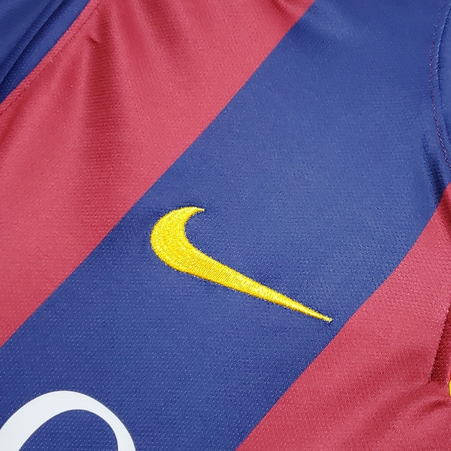 Camisa Barcelona 14/15 I Home Retro Vermelha e Azul Nike