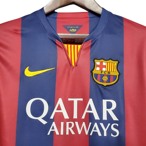 Camisa Barcelona 14/15 I Home Retro Vermelha e Azul Nike