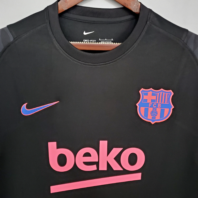 Camisa Barcelona 2021/22 Treino Preto e Roxo Nike