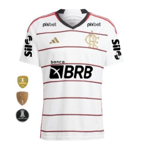 Camisa Flamengo Away (2) 2023/24 Adidas Jogador com Patchs e Patrocínios  Masculina