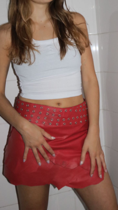 Pre Order Joyride Mini Leather Skirt - Cherry - comprar online