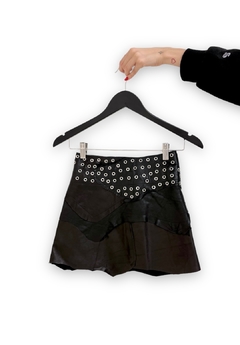 Pre Order Joyride Mini Leather Skirt - black