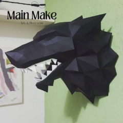 CABEZA DE LOBO ORIGAMI - tienda online