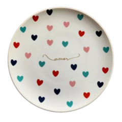 Prato Raso Porcelana Colors Amor 26cm