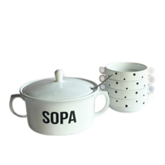 Kit Sopeira Porcelana e 4 consumes