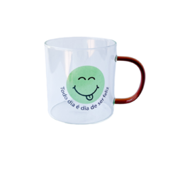 Caneca Borossilicato Emoji Todo Dia 350ml