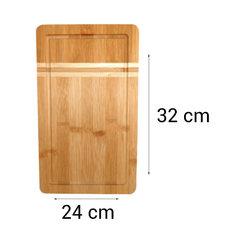 Tábua Com Churrasco Bambu 32cm x 24cm x 1,8 cm - comprar online