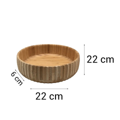 Tigela Bowl Canelado Em Bambu 22cm x 6cm - comprar online