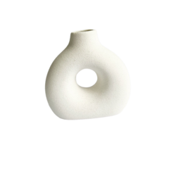 Vaso em Cerâmica Vazado Branco P 13cm (55932-146)