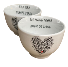 Kit Bowls De Porcelana Casal Estampa Love