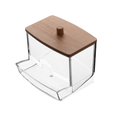 Porta Cotonete Retangular com Tampa de Bambu My Box 9cm (5989)