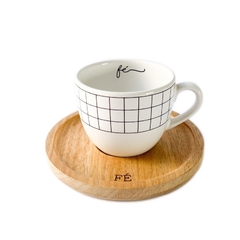 Xícara de Chá Porcelana Grid Fé na internet