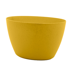 Bowl Oval de Bambu e PP Amarelo 24,5cm