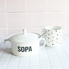 Kit Sopeira Porcelana e 4 consumes - comprar online