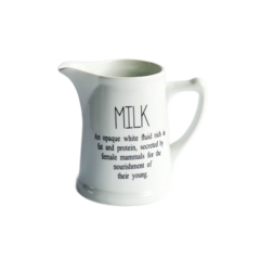 Leiteira Porcelana Escrita Milk