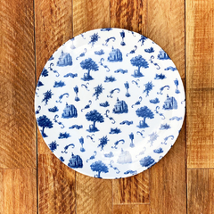 Prato Sobremesa Porcelana Pied de Poule 21cm - comprar online