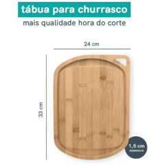 Tábua Bambu Para Churrasco de Alça PAIS 33X24X1,5cm na internet