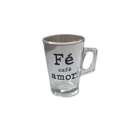 Caneca Vidro Experience Fé, Café, Amor 140 ml