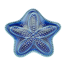 Estrela Decorativa Cerâmica Ocean Azul 15cm