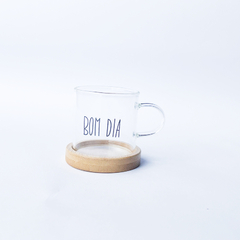 Dupla Caneca bom dia Borossilicato c/ Pires Bambu 100ml (TCJ22361)