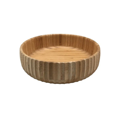 Tigela Bowl Canelado Em Bambu 22cm x 6cm