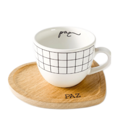 Xícara de Chá Porcelana Grid Paz - comprar online