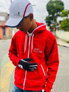 Moletom lacoste best sale vermelho