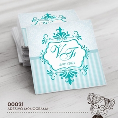 Adesivo Personalizado Casamento Monograma - 00021 - comprar online