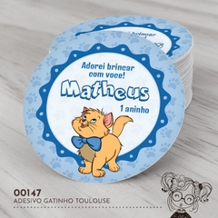 Adesivo Personalizado Gatinho Toulouse - 00147