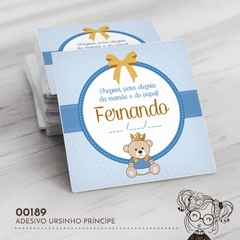 Adesivo Personalizado Ursinho Príncipe - 00189 - comprar online