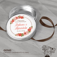 Latinha Personalizada Casamento Floral - 00585 - comprar online