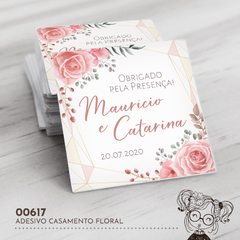 Adesivo Personalizado Casamento Floral - 00617 - comprar online