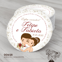 Adesivo Personalizado Casamento Noivinhos - 00628