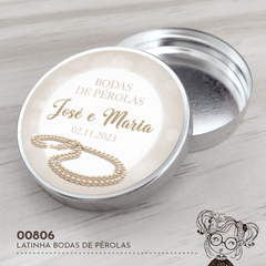 Latinha Personalizada Bodas de Pérolas - 00806