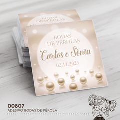 Adesivo Personalizado Bodas de Pérolas - 00807 - comprar online