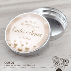 Latinha Personalizada Bodas de Pérolas - 00807