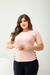 Blusa feminina plus size manga curta com 3 botões - comprar online