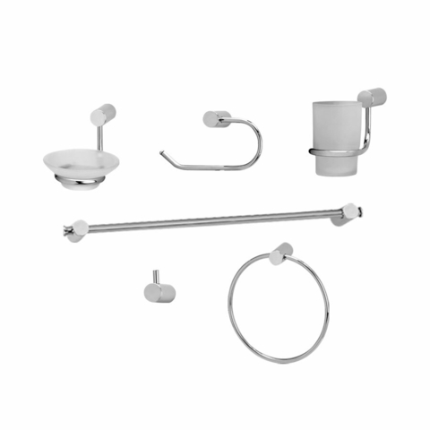 ACCESORIOS PARA BAÑO METALICOS LINEA ADUR 6 PZAS GLOA