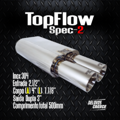 Abafador Inox TopFlow Spec-2 Delokos Garage