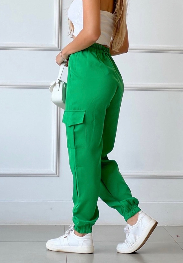 Calça Cargo Jogger tecido alfaiataria