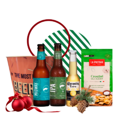 KIT DE NATAL: CERVEJA + BALDE DE CERVEJA EM METAL